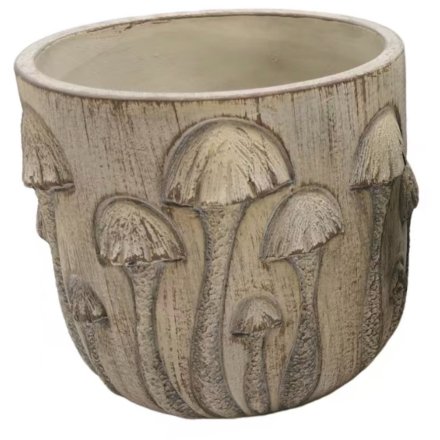 a rustic toadstool plant pot 