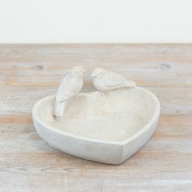 Enhance your garden's charm with this stylish Cement Heart Bird Bath.