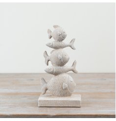 Add coastal charm to your space with this Tall Fish Ornament