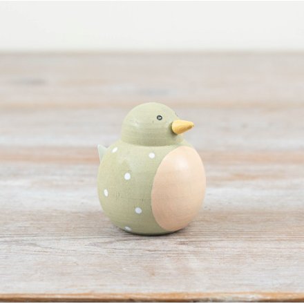5.8cm Green Dotty Bird Deco,