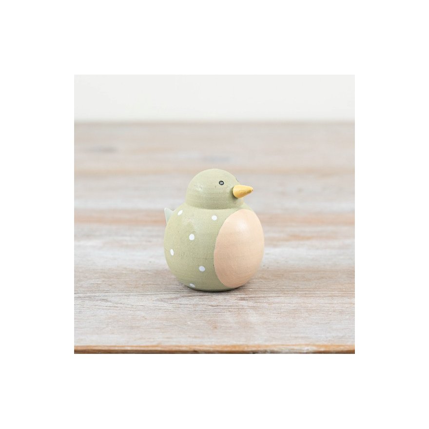 Green Polka Dot Bird Decoration, 5.8cm