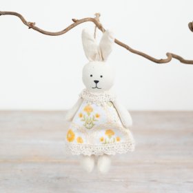 Cute plush bunny decoration perfect for hanging.