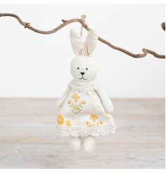 Cute stuffed bunny ornament, perfect for hanging decoration.