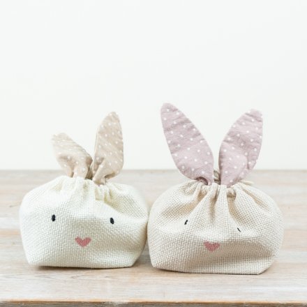 14cm Fabric Rabbit Bag, 2/A 