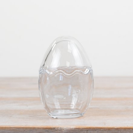 standing clear egg design jar 