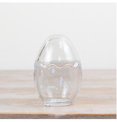 standing clear egg design jar 