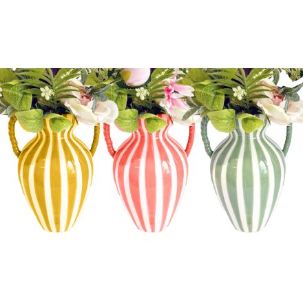 3/A Stamp Stripe Vase, 24.5cm 
