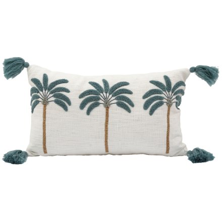 50cm Embossed Palm Tree Print Cushion