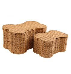 Elevate your home storage with our chic S/2 Bone Shape Storage Baskets - the stylish solution for any space!