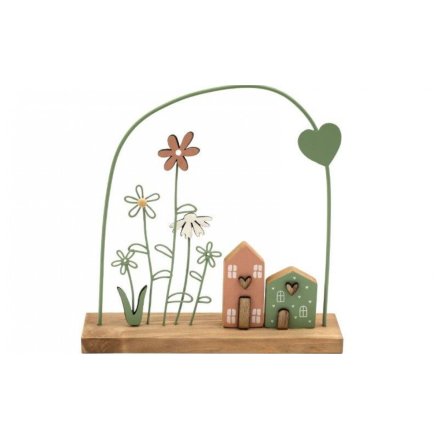 22cm Flower House Deco