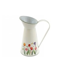 Enhance your interior with our durable 24.5cm Emb Tulip Jug Vase- a stunning addition to your home decor.
