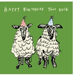 Bringing fluffy birthday wishes to your special someone with our 'Happy Birthday Two Ewe' card.