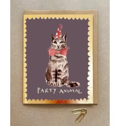 Party like a cat and spread some love with our purr-fect greetings card!