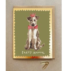 Unleash the paw-ty with our 'Party Animal' dog greetings card!