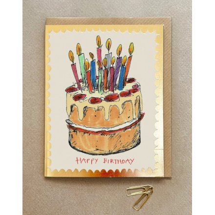 Happy Birthday Cake Greetings Card, 13.8cm 