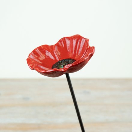 13cm Poppy Stake Bird Feeder
