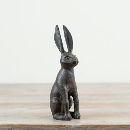 Enhance your Spring table decor with this cast iron standing rabbit.