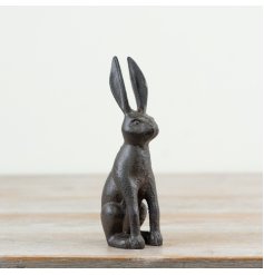 Enhance your Spring table decor with this cast iron standing rabbit.