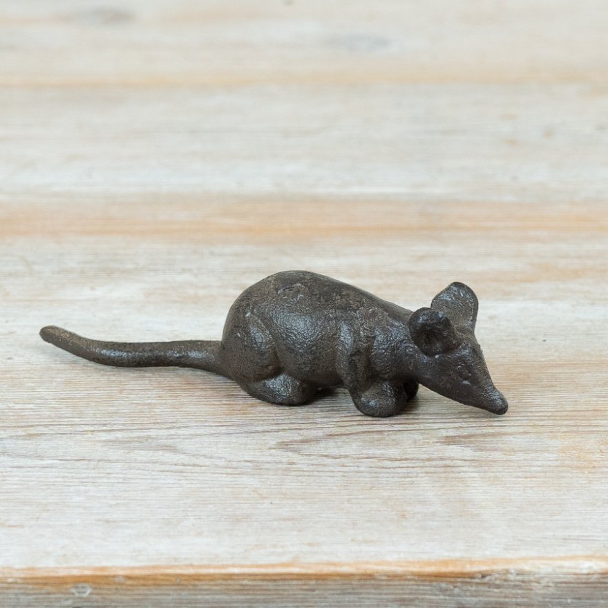 Cast Iron Decorative Mouse, 12cm 