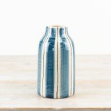 Add a splash of seaside charm to your home with our Blue Striped Ceramic Vase.