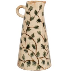 Add a natural touch to your decor with our stunning Leaf Ceramic Jug Vase. 