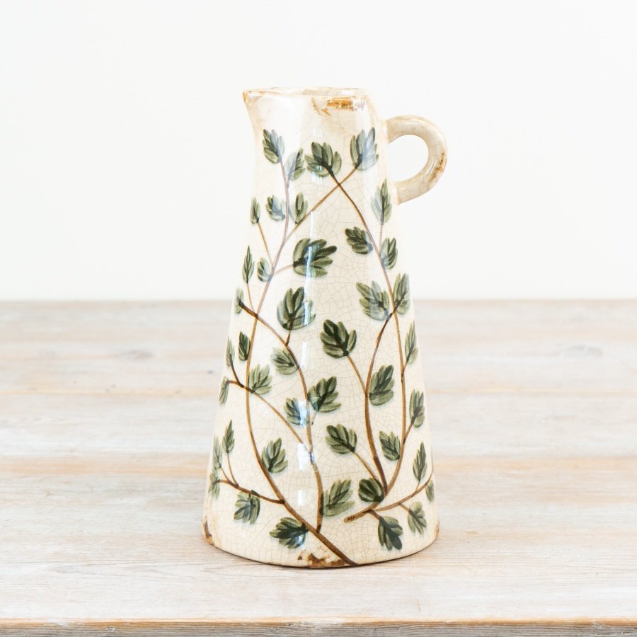 Transform your space with our stunning Leaf Ceramic Jug Vase, 