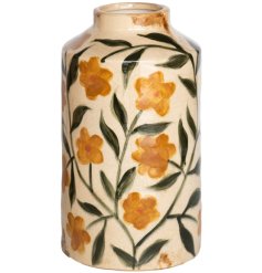 Add style to your décor with this elegantly glazed flower vase. Perfect for any room!