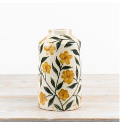 Add style to your décor with this elegantly glazed flower vase. Perfect for any room!