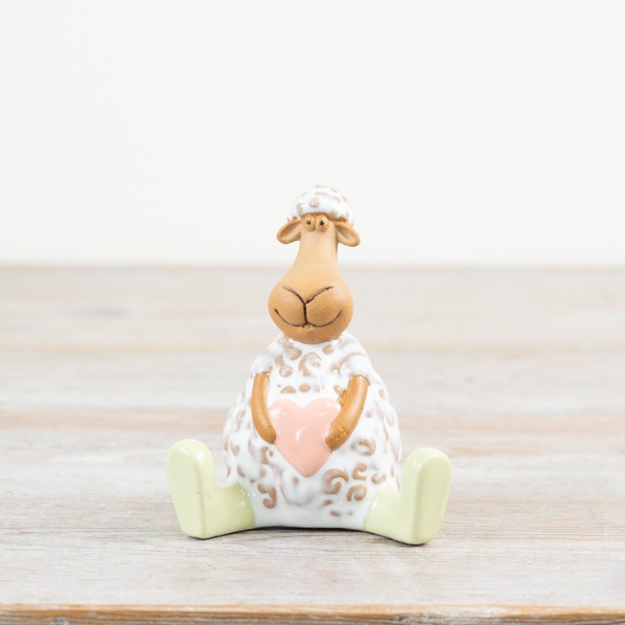 Seated Sheep Figure, 9.9cm