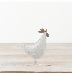 Bring rustic charm with this quirky cluck decoration—perfect for adding fun to any shelf or space!