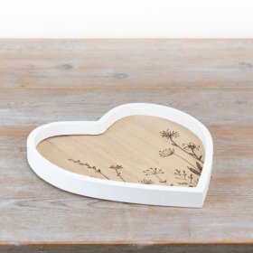 Bring warm rustic charm home with this Heart Wooden Tray, beautifully decorated with a delicate rose pattern.