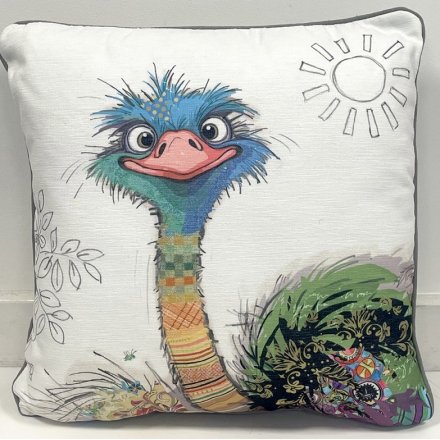 43cm Oscar Ostrich Cushion Bug Art 