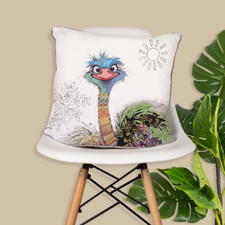43cm Oscar Ostrich Cushion Bug Art 