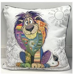 Add wild and playful flair to your space with the Louis Lion Cushion from Bug Art.