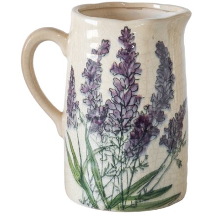 Ceramic Lavender Vase Jug, 19.5cm 