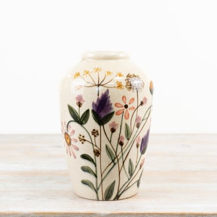 Tall Flower Design Vase, 25cm 