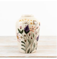 Elegant vase featuring a lovely floral pattern