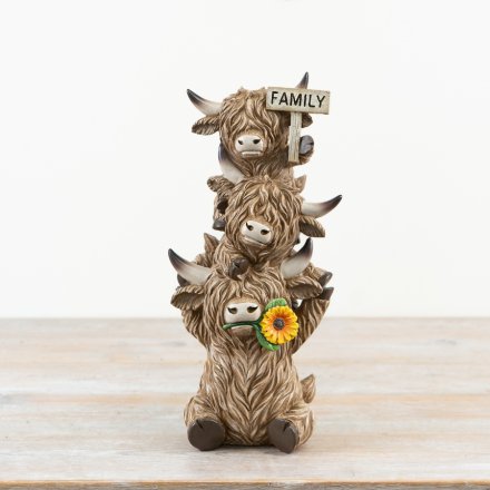 Add a warm, rustic touch to your home with this charming Trio of Cows Sign Word Family Plaque Ornament