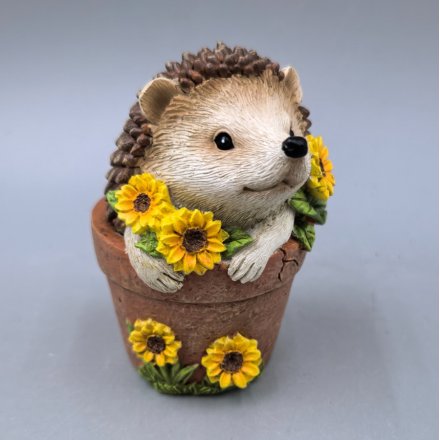 Decorative 8cm Hedgehog in Plant Pot