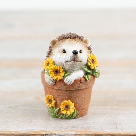 Meet your new favorite garden guest - the Hedgehog In Plant Pot Decor! 