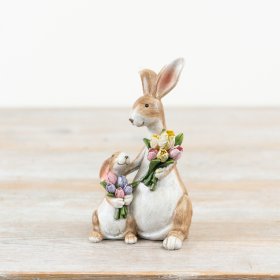  Celebrate Mother's Day and Easter with our cute Mum & Child Bunny Decor With Flowers.