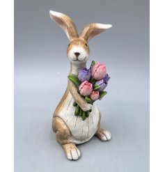 Enliven your space with our adorable Bunny Decor featuring blooming flowers