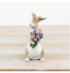 Enliven your space with our adorable Bunny Decor featuring blooming flowers