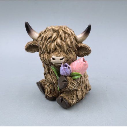 9.5cm Highland Cow Bunny Figurine 