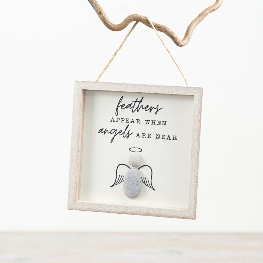 Hanging Feathers Appear When Angels Are Near Frame, 13cm 