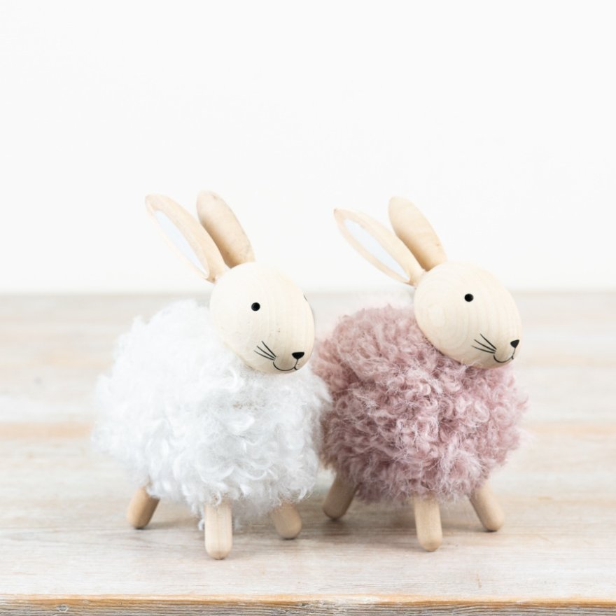 2/A Sherpa Bunny Decoration, 13.5cm