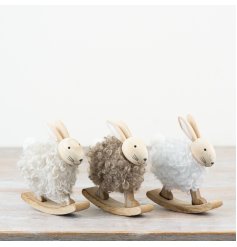 Bring rustic charm to your spring and Easter décor with this charming Wooden Fabric Standing Rabbit.