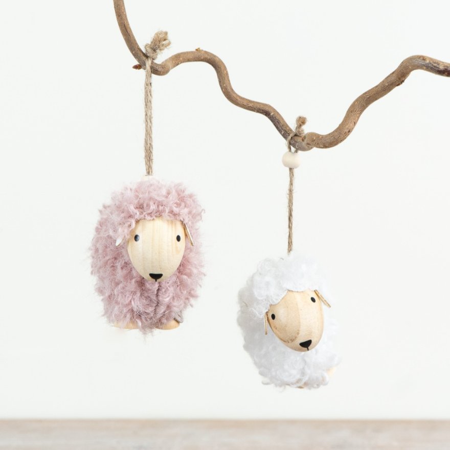 2A Wool Hanging Sheep Decor, 10cm