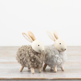 Bring rustic charm to your spring and Easter décor with this cozy Wooden and Fabric Rabbit.