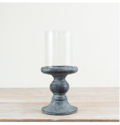 Elevate your space with this stylish hurricane cement holder 